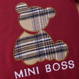 Plaid Bear Graphic MINI BOSS Graphic Jumpsuit