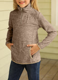Kids Quarter-Zip Collar Sweatshirt with Kangaroo Pocket