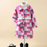Printed Collared Neck Trench Coat