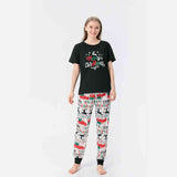 Women MERRY CHRISTMAS Graphic Top and Printed Pants Set